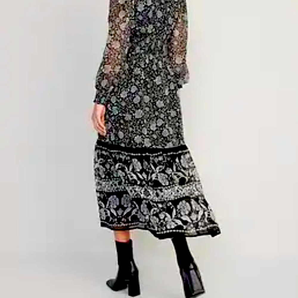NWT Old Navy Black and White Floral Maxi Dress